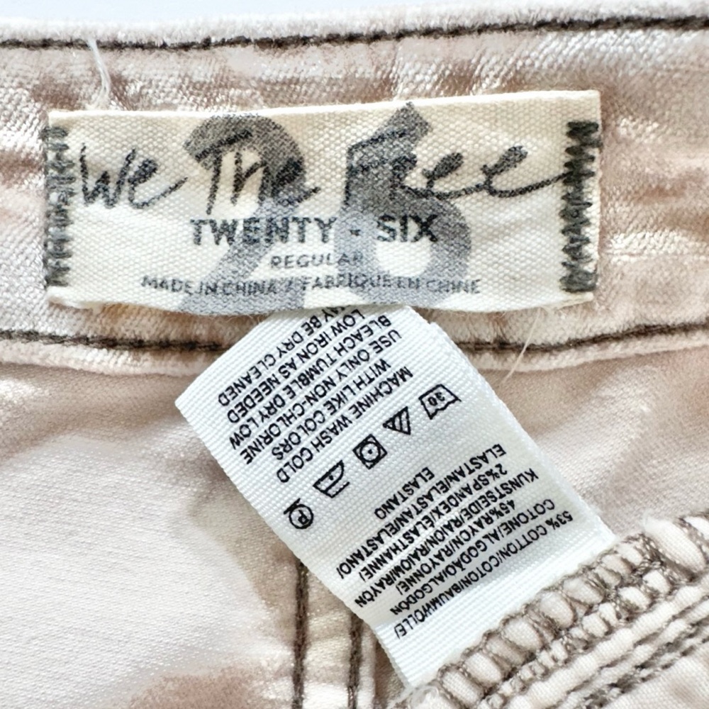 Free People Velvet Champagne Cream High Waist Cropped Skinny Pants Size 26, 2 - Picture 9 of 11